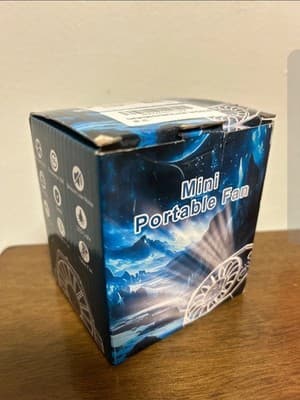 Mini Portable Fan with LED Light Black 4 Speed Rechargeable Upto 16 Hours/charge