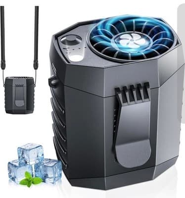 Mini Portable Fan with LED Light Black 4 Speed Rechargeable Upto 16 Hours/charge - Thumbnail 2