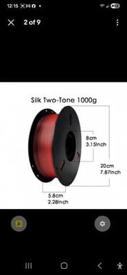 1KG Keleidi Silk Dual Color PLA 1.75mm | Red Black | New Box Opened - Thumbnail 2