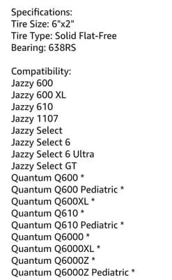 F-9. 6"X2" Flat-Free Caster Wheel Assembly with Gray Tire for Jazzy Power Chairs - Thumbnail 6