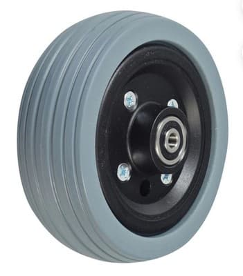 F-9. 6"X2" Flat-Free Caster Wheel Assembly with Gray Tire for Jazzy Power Chairs