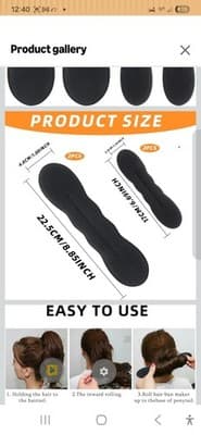 4 Pack Hair Bun Maker Foam Sponge Buns for Updos Ballet French Twist - Thumbnail 2