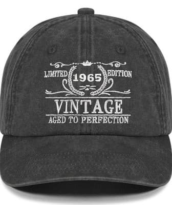 1945 Vintage Aged To Perfection Denim Hat Adj Baseball Cap with a Pulled Thread - Thumbnail 3