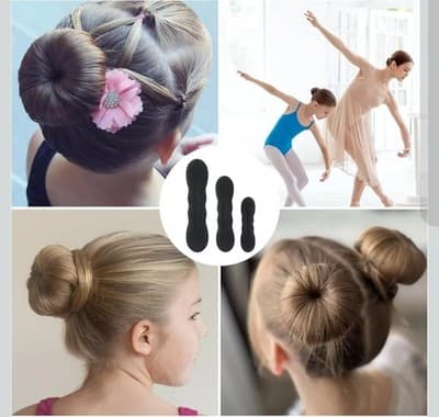 4 Pack Hair Bun Maker Foam Sponge Buns for Updos Ballet French Twist - Thumbnail 5
