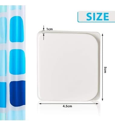 4 Pieces Shower Curtain Clips for Liner, Self Adhesive Shower Splash Guard Cu... - Thumbnail 2