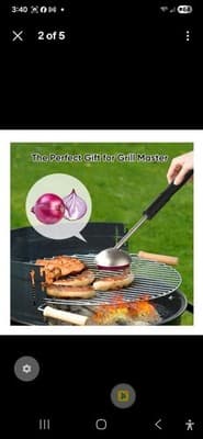 Onion Grill Cleaner Tool, Onion Holder Wire Bristle Free Grill Cleaning 17.5" - Thumbnail 3