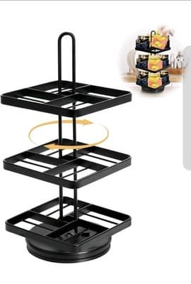 3 Tier 12 Flavor Lazy Susan Storage Rack Compatible With Ninja Thirsti Water Pod - Thumbnail 4