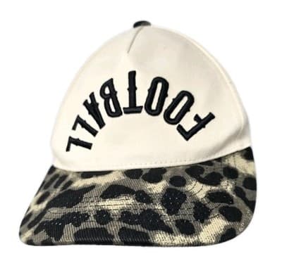 Football Upside Down Spell Out Logo Cream W/ Camo Adjustable Cotton