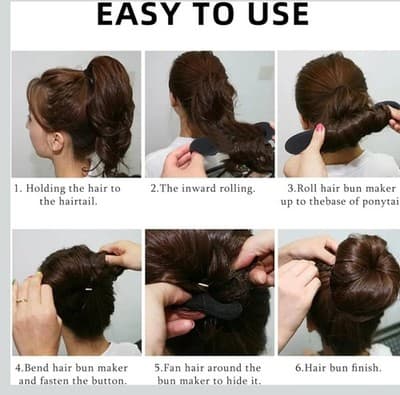 4 Pack Hair Bun Maker Foam Sponge Buns for Updos Ballet French Twist - Thumbnail 3