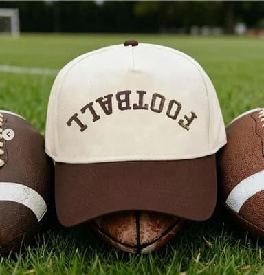 Football Upside Down Spell Out Logo Cream W/ Camo Adjustable Cotton - Thumbnail 3