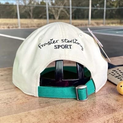 PICKLEBALL HAT White & Green Fraser Sterling Sport Adjustable Baseball Cap - Thumbnail 4