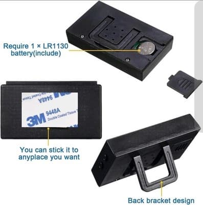 Digital Dashboard Clock with Jumbo LCD Display for Cars and Trucks (Black) - Thumbnail 5