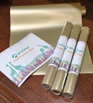 Giraffe Gold Iron on Vinyl, Heat Transfer Vinyl 12''X6Ft Champagne Foil HTV