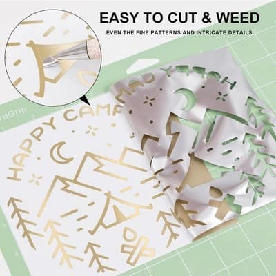 Giraffe Gold Iron on Vinyl, Heat Transfer Vinyl 12''X6Ft Champagne Foil HTV - Thumbnail 6