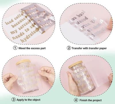 Giraffe Gold Iron on Vinyl, Heat Transfer Vinyl 12''X6Ft Champagne Foil HTV - Thumbnail 5