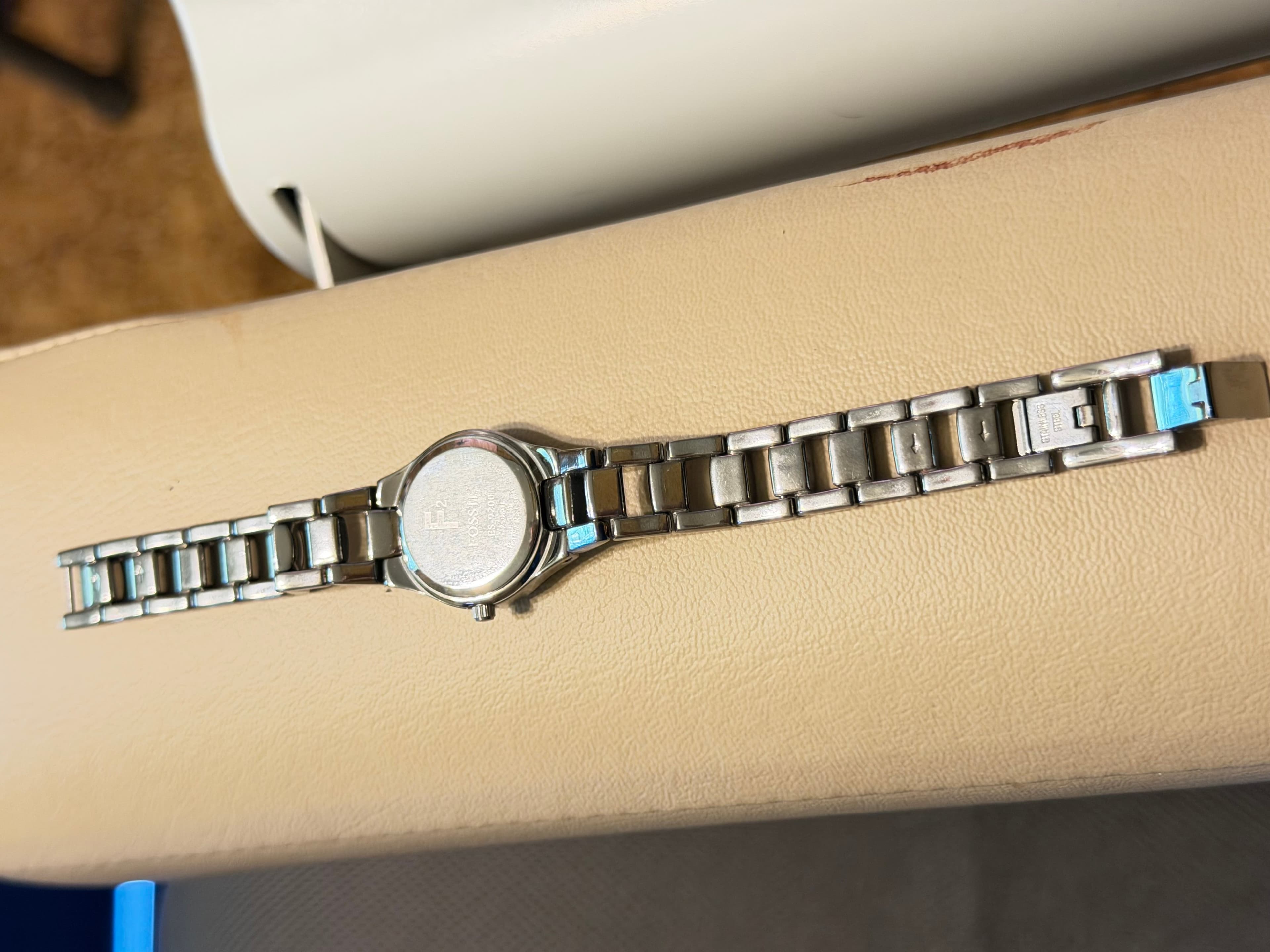 Fossil F2 Womens Quartz Watch Pink Dial Stainless Steel Bracelet ES-9200 Ladies - Thumbnail 3