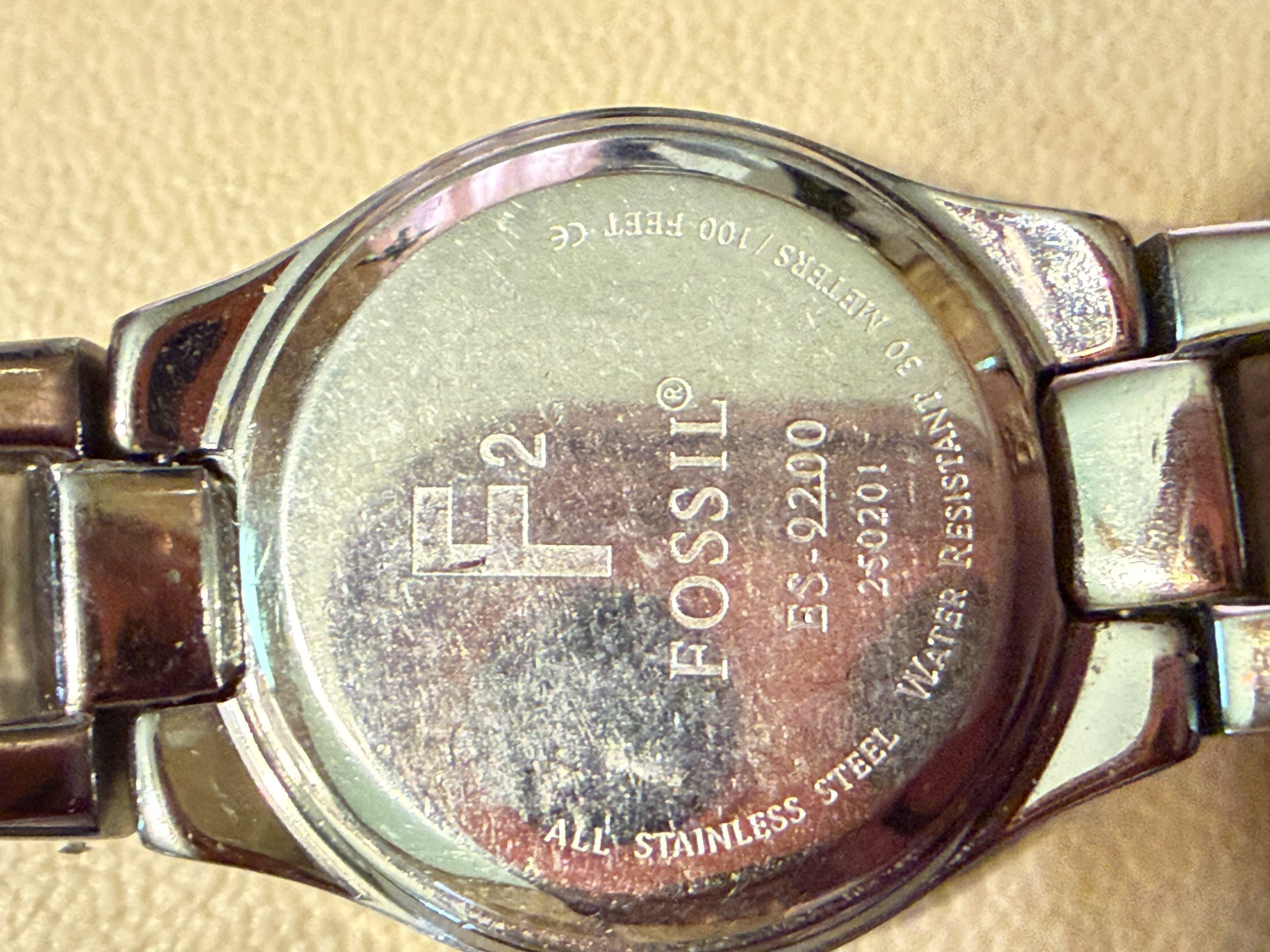 Fossil F2 Womens Quartz Watch Pink Dial Stainless Steel Bracelet ES-9200 Ladies - Thumbnail 5