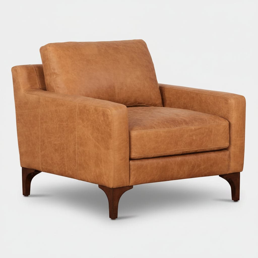Poly and Bark Sorrento Chair + Ottoman - Cognac Tan FFW-1412 - Thumbnail 4