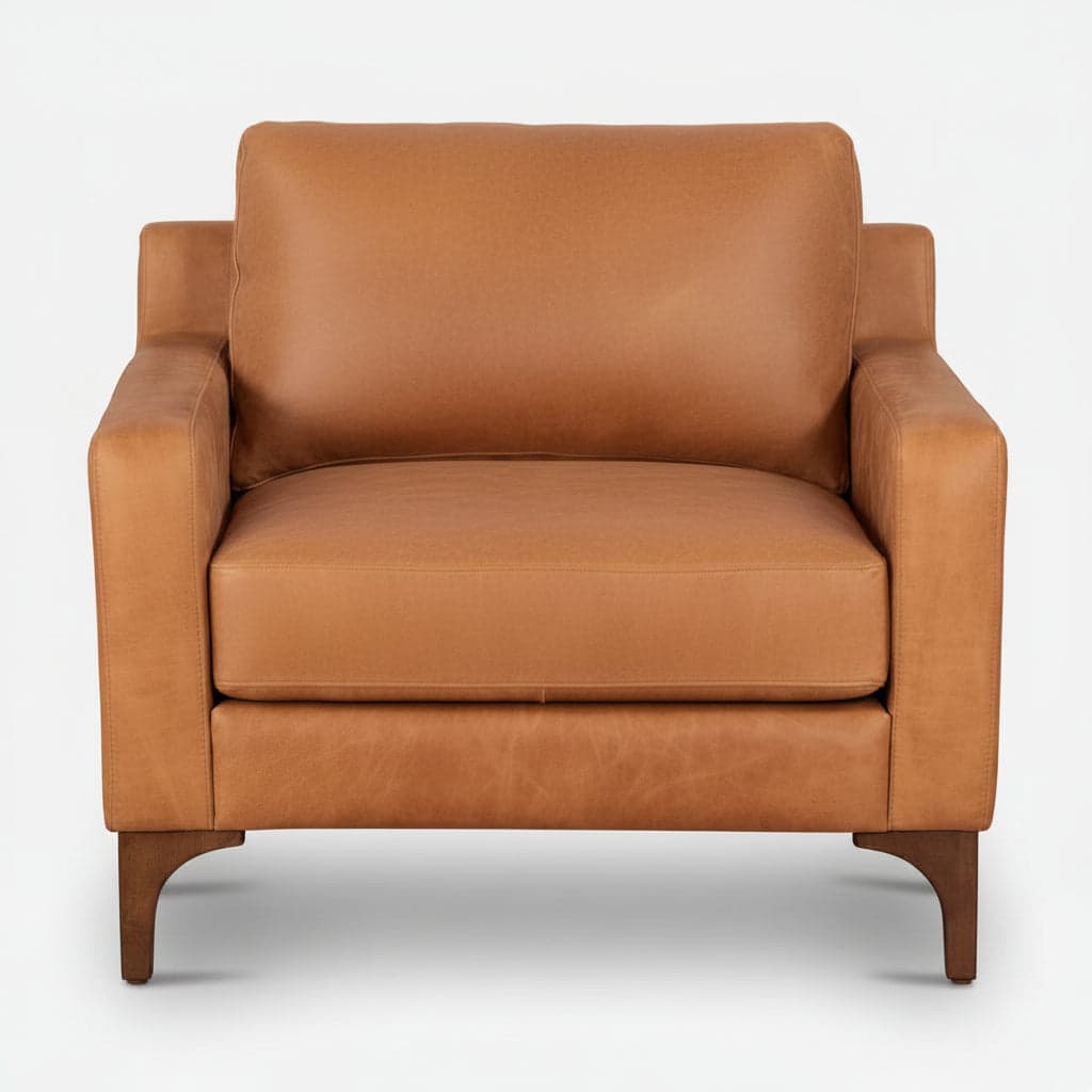 Poly and Bark Sorrento Chair + Ottoman - Cognac Tan FFW-1412 - Thumbnail 5