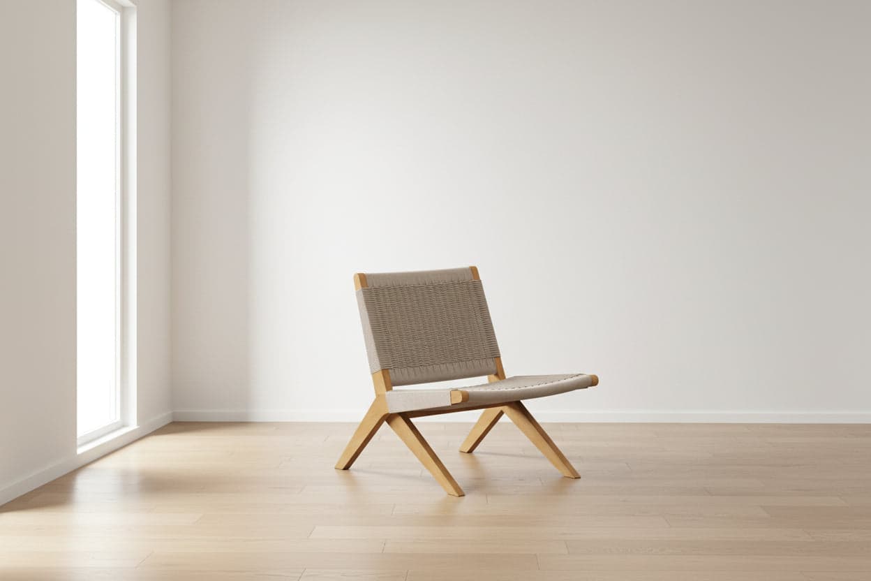 Burrow Scout Teak Rope Cord Chair - Sand FFE-1413 - Image 1