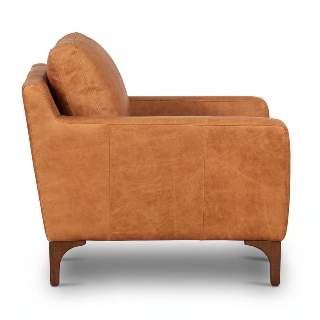 Poly and Bark Sorrento Chair + Ottoman - Cognac Tan FFW-1412 - Thumbnail 8