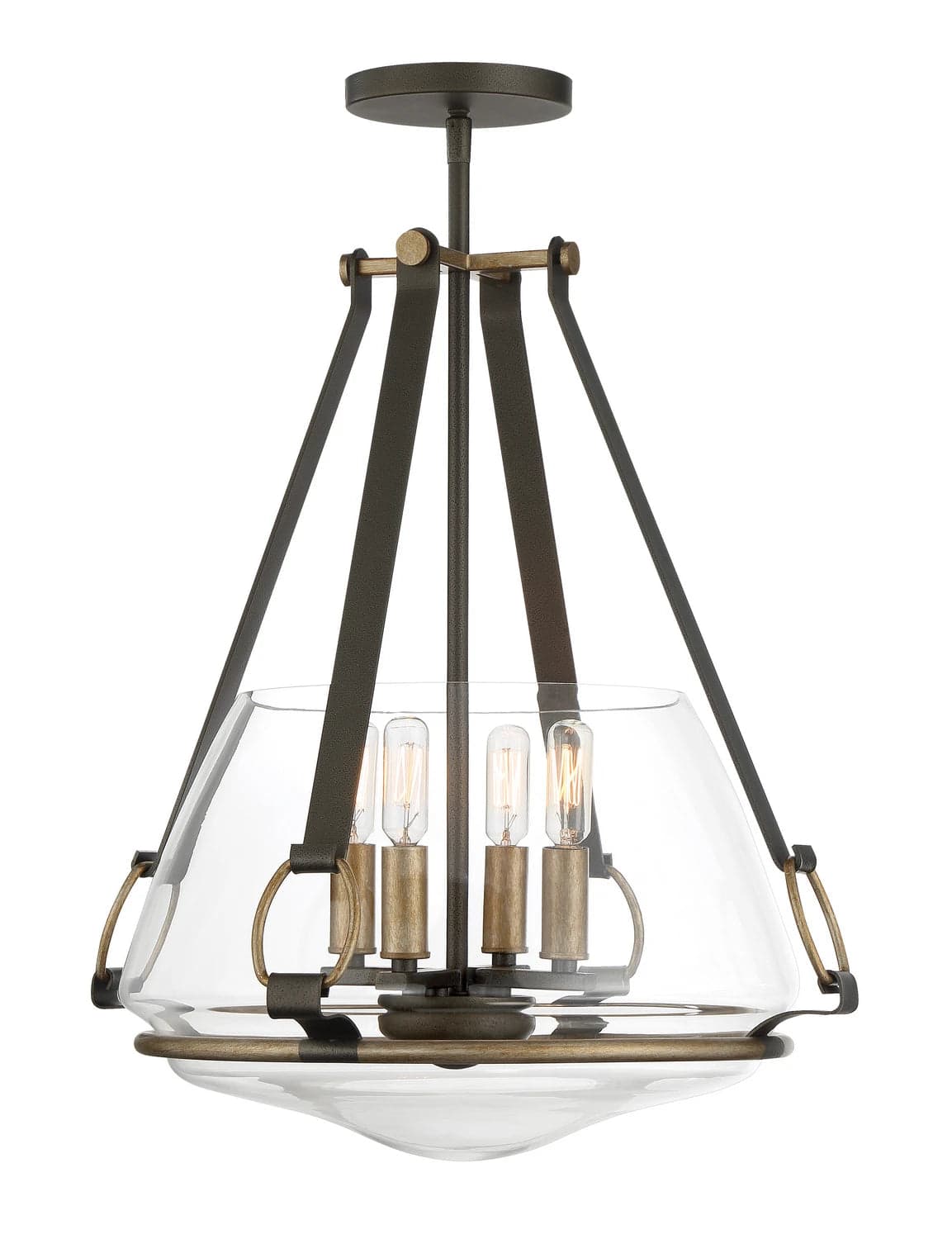 Minka Lavery Eden Valley 5 Light 22" Wide Pendant with Clear Glass Smoked Iron / Aged Gold Lifestyle Damp Location Pendant with Canopy Semi-flush Minka Lavery Eden Valley 5 Light Pendant Chandelier Light Fixture FFE-1406 - Thumbnail 2