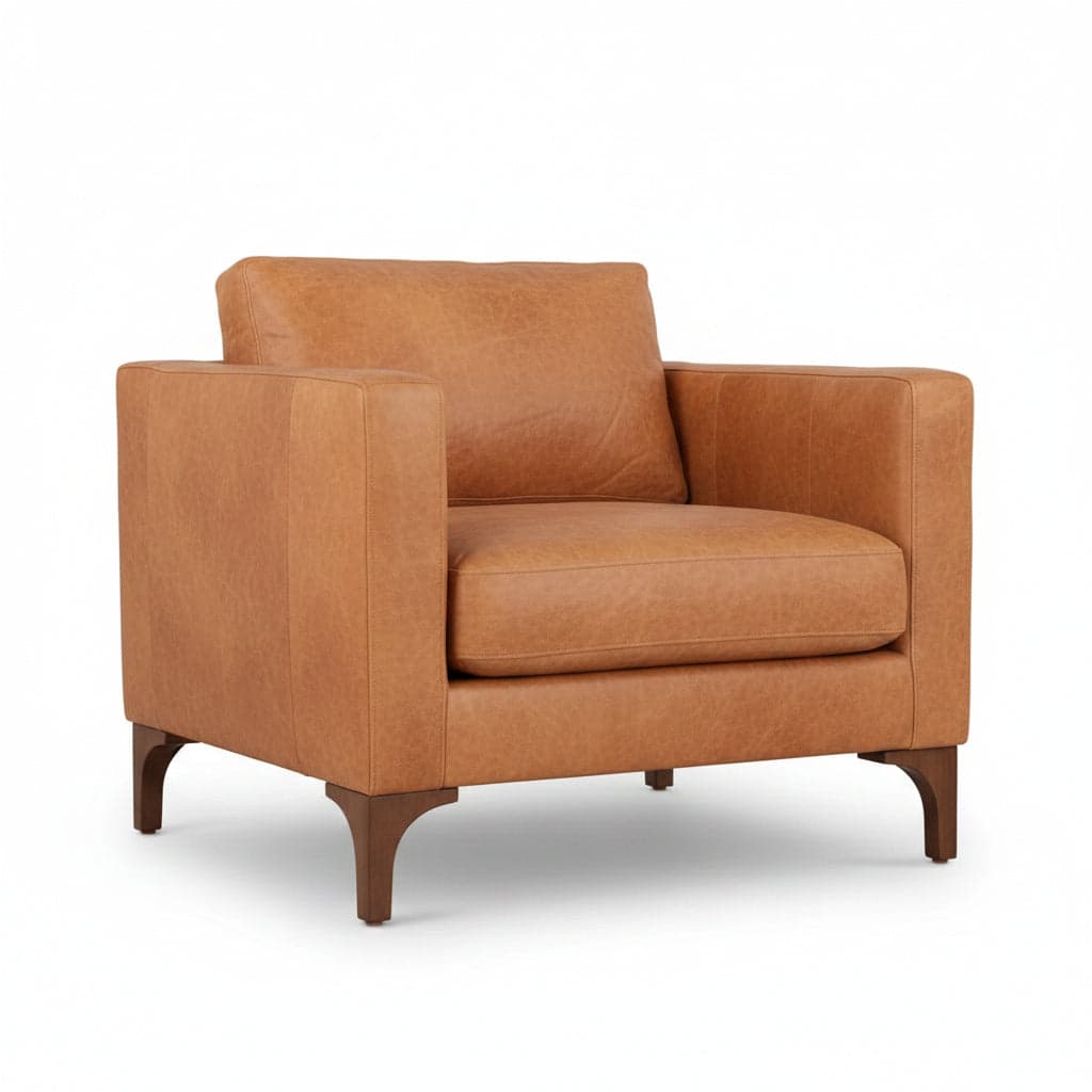 Poly and Bark Sorrento Chair + Ottoman - Cognac Tan FFW-1412 - Thumbnail 6