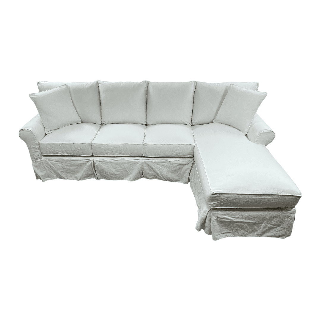 Birch Lane Amari Slipcovered Sectional with Sleeper Sofa - Thumbnail 4