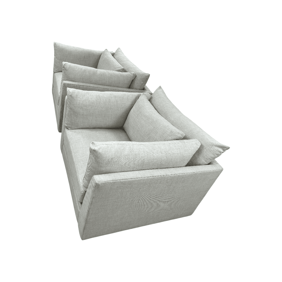 Classic Home Audrey Upholstered Swivel Armchair Set of 2 - Thumbnail 6