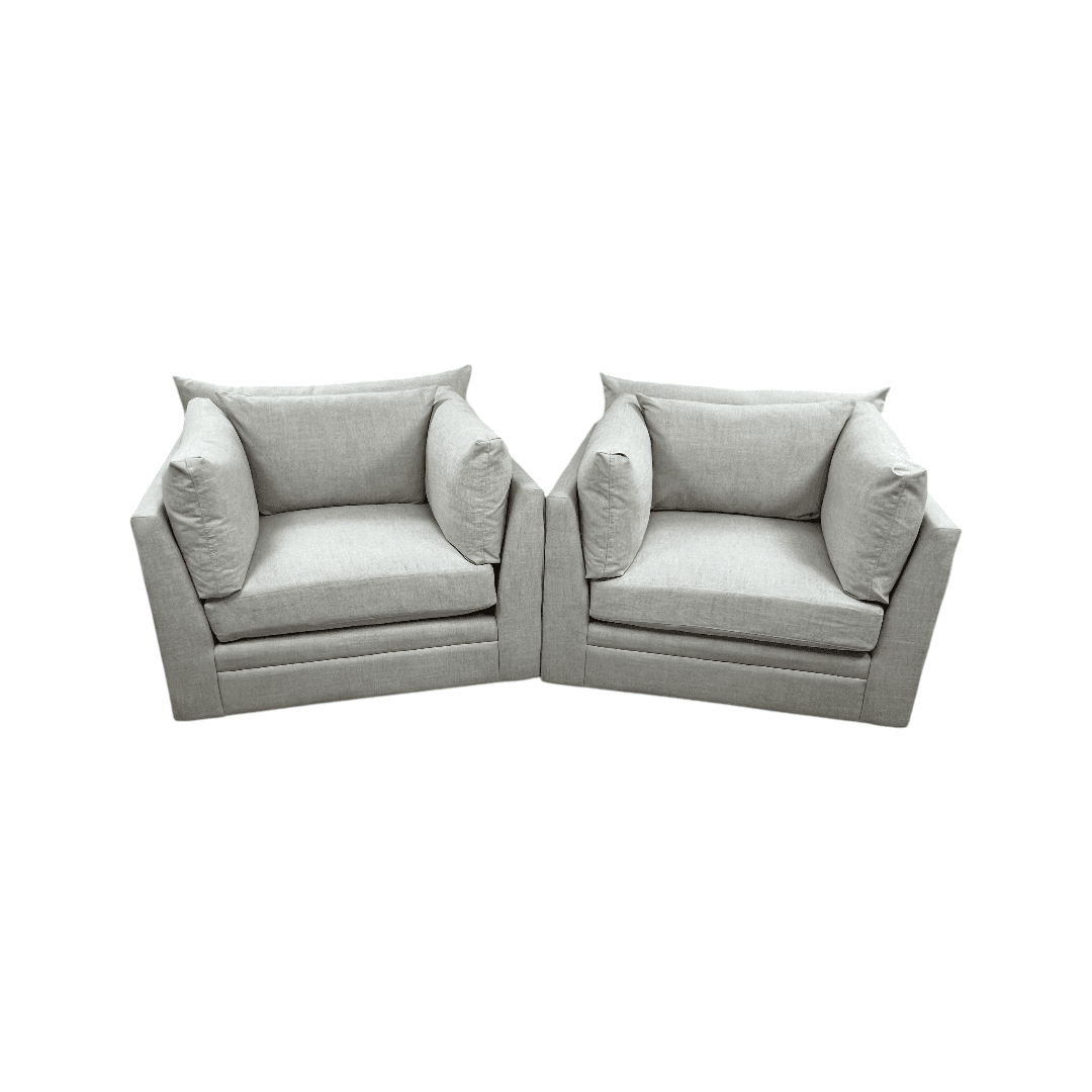 Classic Home Audrey Upholstered Swivel Armchair Set of 2 - Thumbnail 10