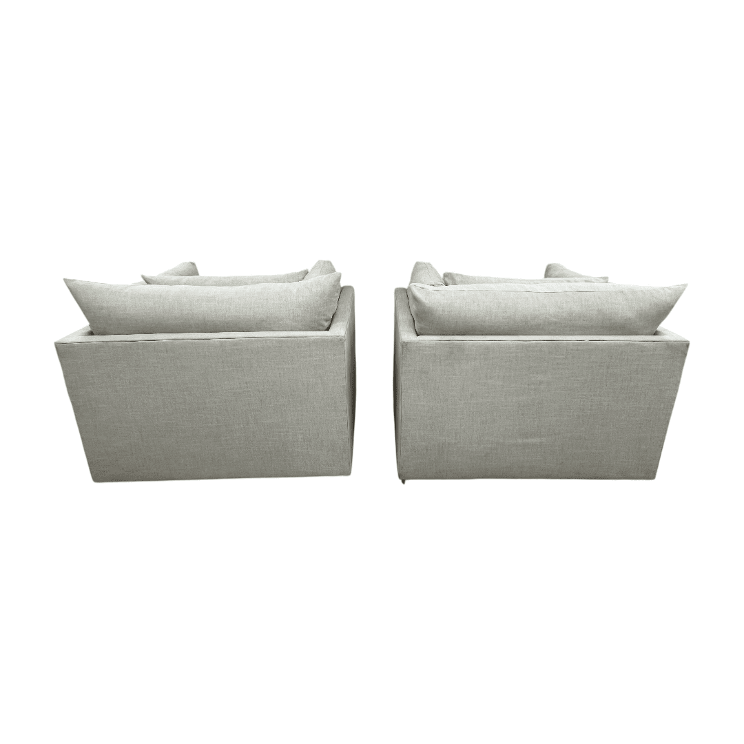 Classic Home Audrey Upholstered Swivel Armchair Set of 2 - Thumbnail 14