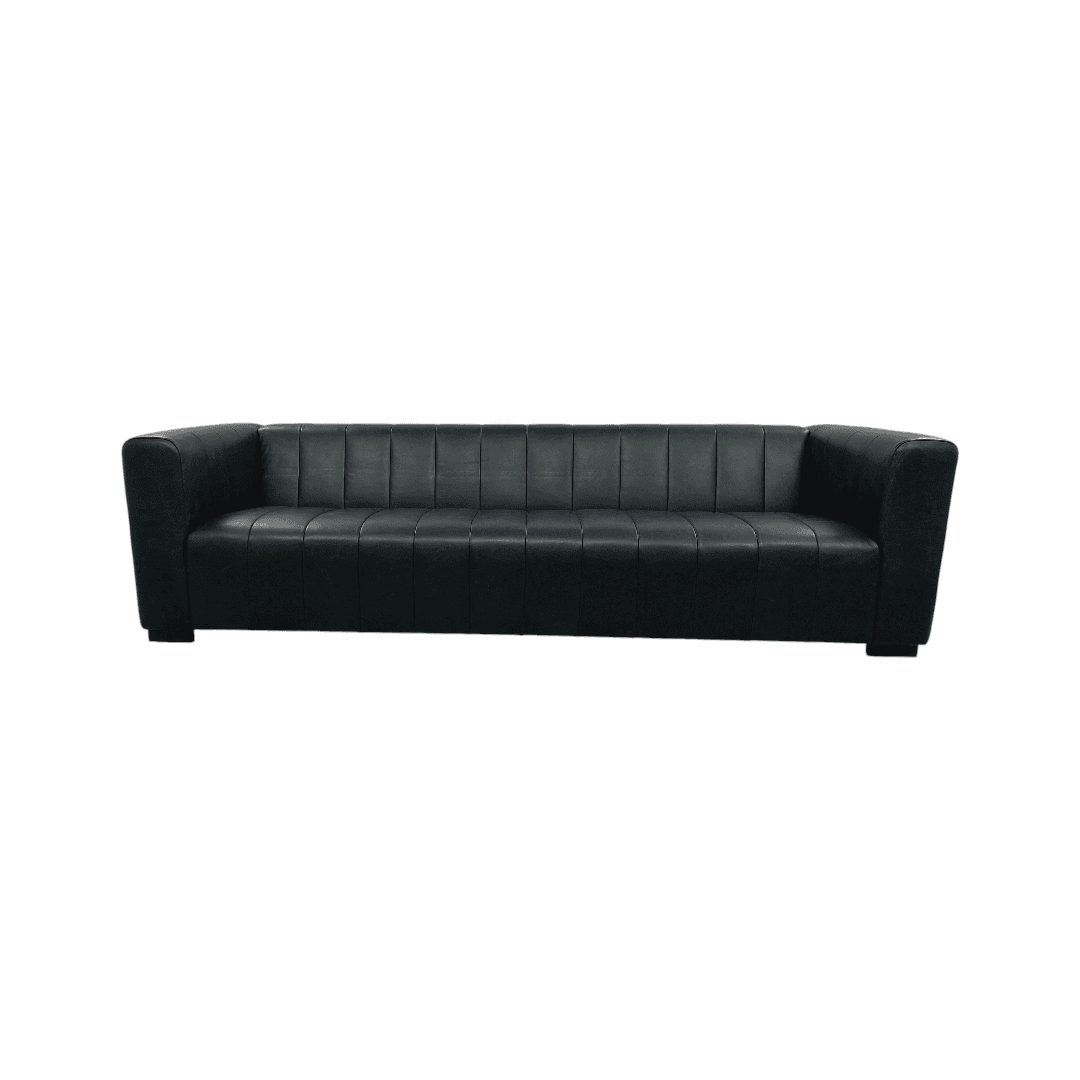 Poly and Bark Canale Leather Sofa - Onyx Black - Thumbnail 2