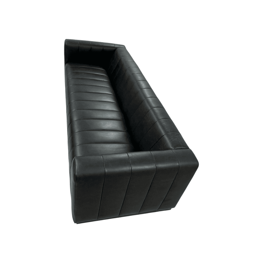 Poly and Bark Canale Leather Sofa - Onyx Black - Thumbnail 3