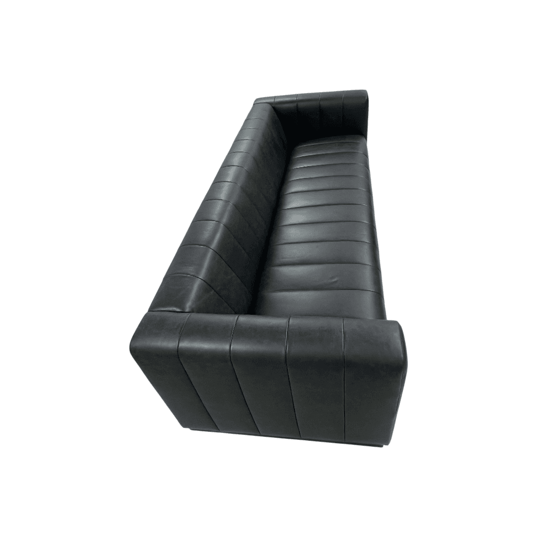 Poly and Bark Canale Leather Sofa - Onyx Black - Thumbnail 4
