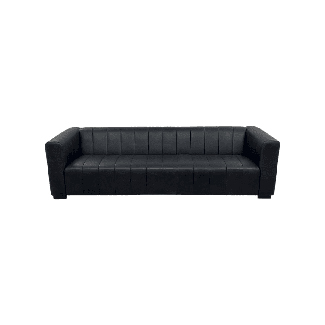 Poly and Bark Canale Leather Sofa - Onyx Black - Thumbnail 5
