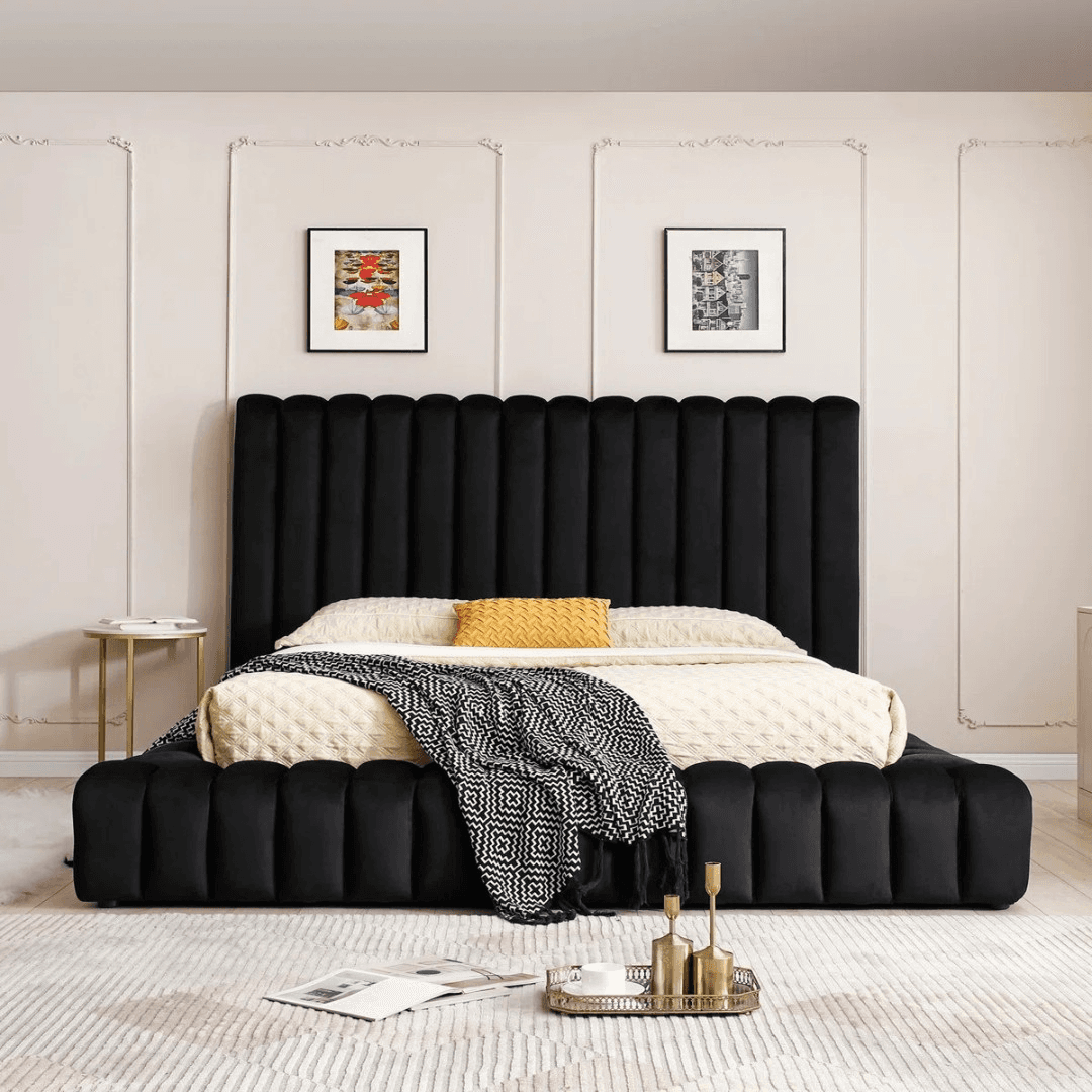 Everly Quinn Kaydence Velvet Platform Bed - Image 1