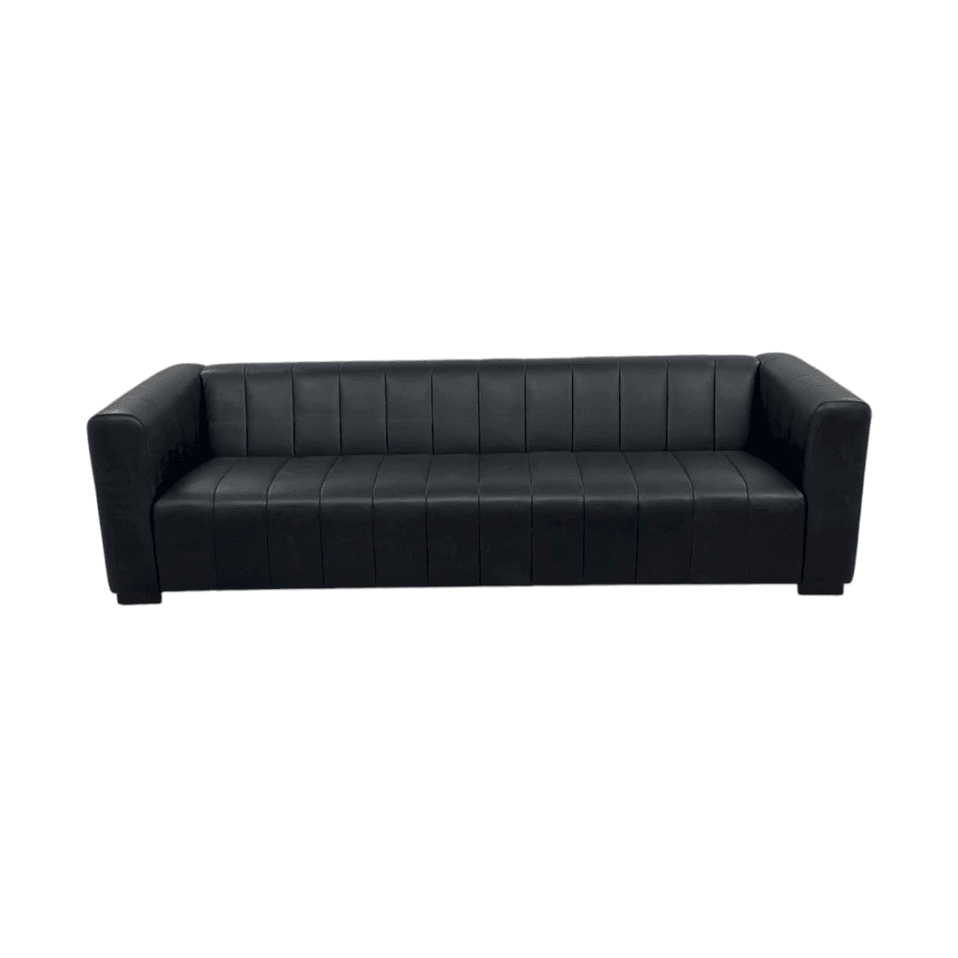 Poly and Bark Canale Leather Sofa - Onyx Black - Thumbnail 6