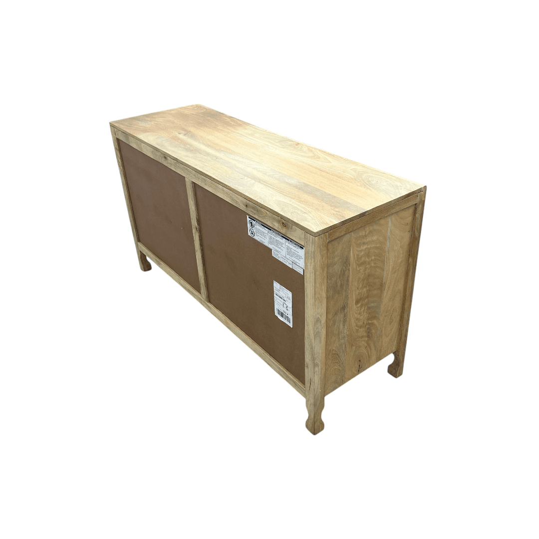 Kelly Clarkson Home Josiah 60" Solid Wood Carved Two Door Two Shelf Sideboard Cabinet - Thumbnail 7