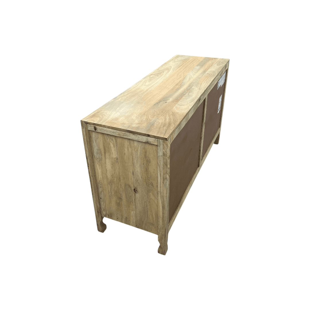 Kelly Clarkson Home Josiah 60" Solid Wood Carved Two Door Two Shelf Sideboard Cabinet - Thumbnail 6