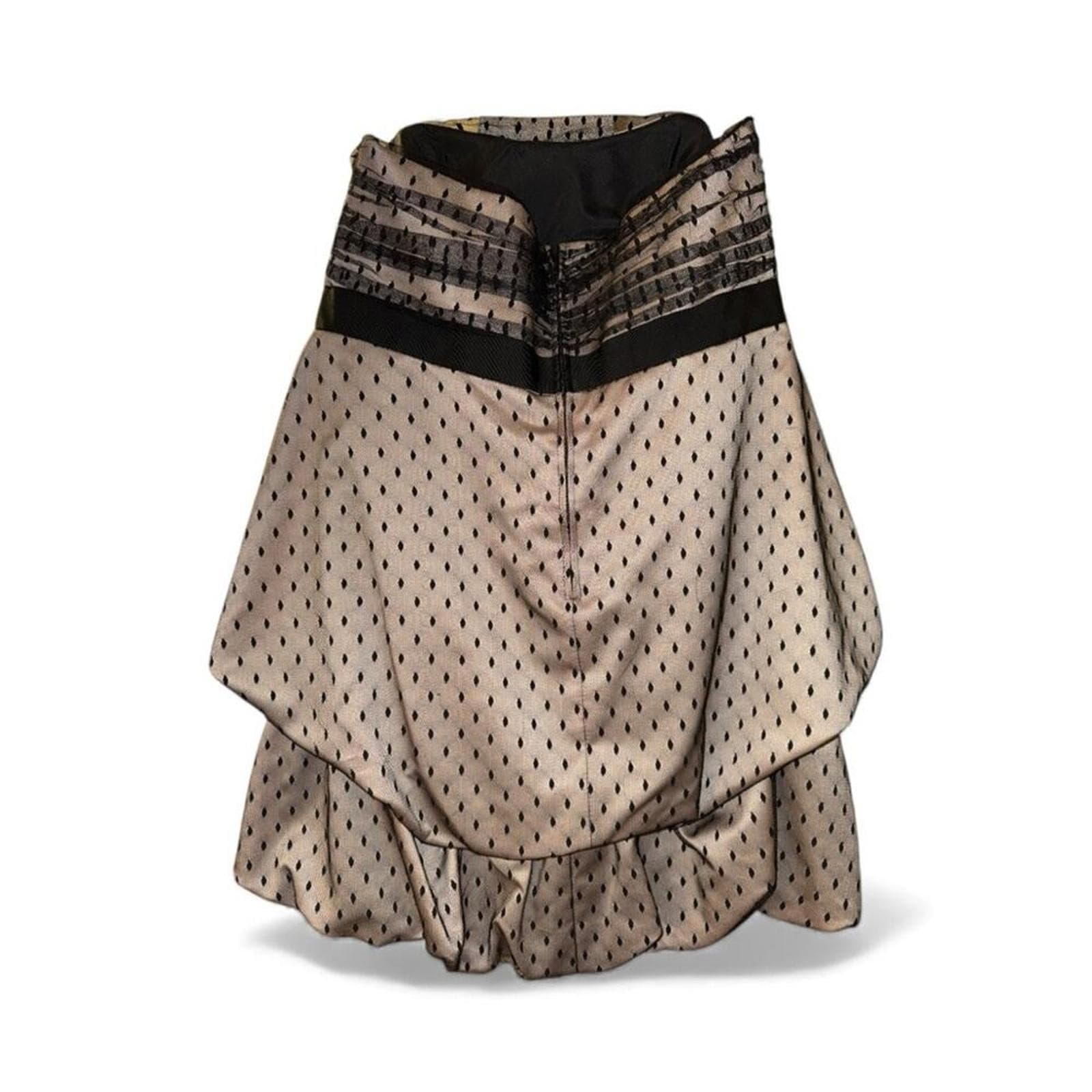 David's Bridal Classic Polka Dot Black Dress - Thumbnail 3