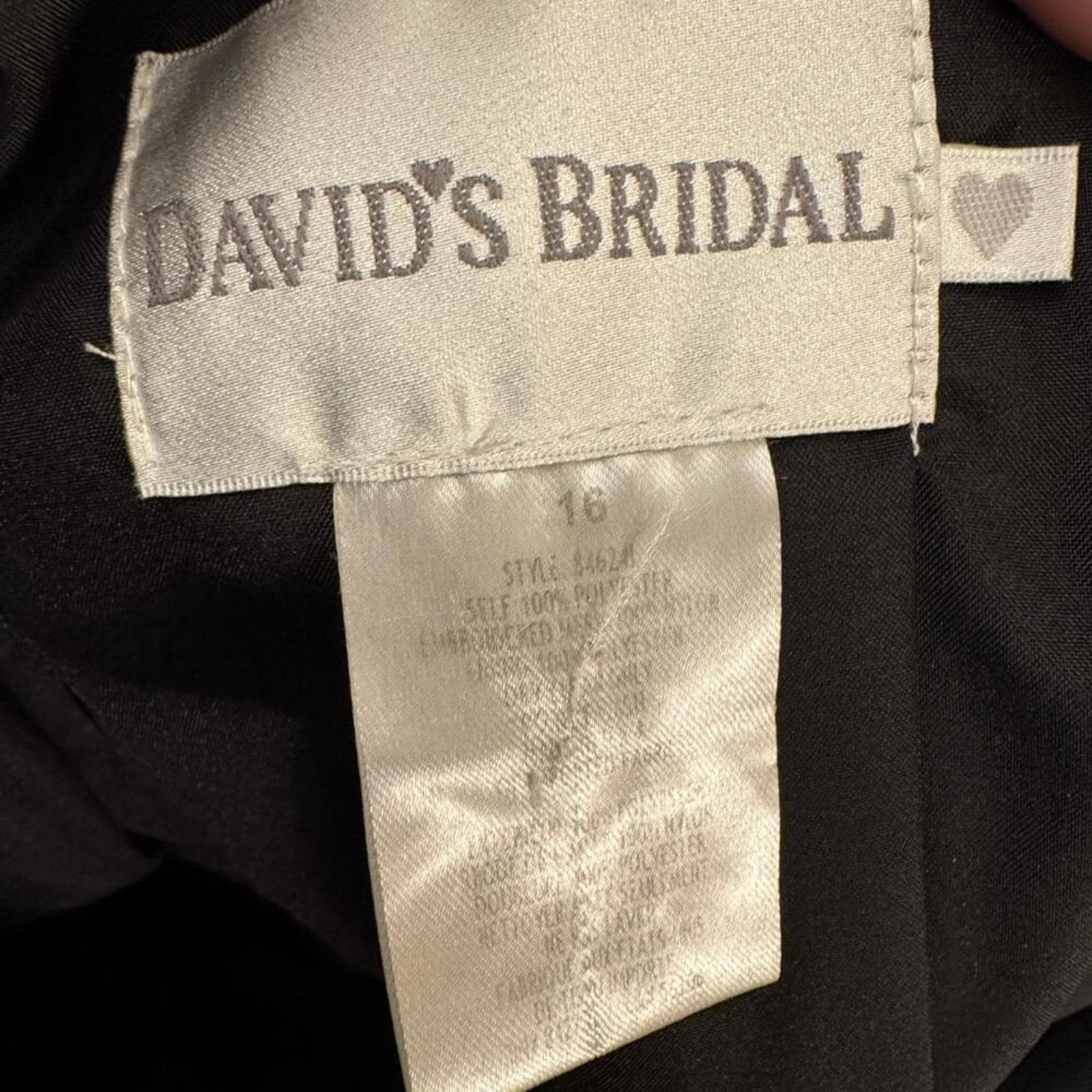 David's Bridal Classic Polka Dot Black Dress - Thumbnail 4