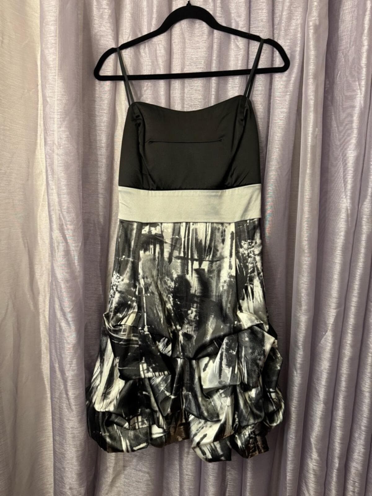 Ruby Rox Black Bodice Metallic Print Ruffle Skirt - Thumbnail 2