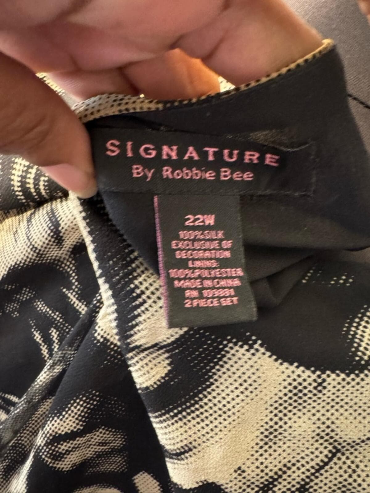 Robbie Bee Black & White 2pc Floral Layered Top & Midi skirt - Thumbnail 5