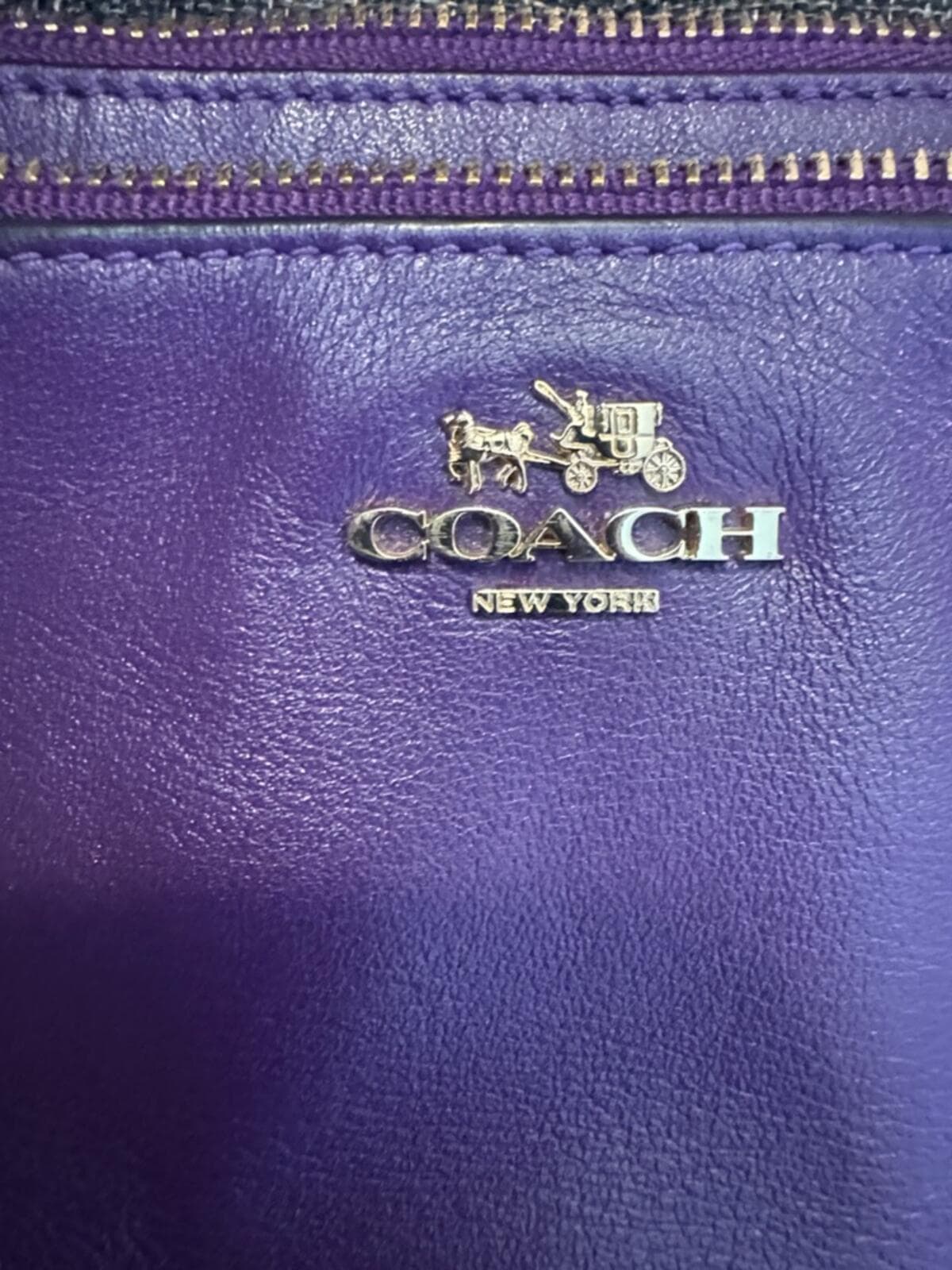 Coach Purple Leather Wristlet - Thumbnail 2