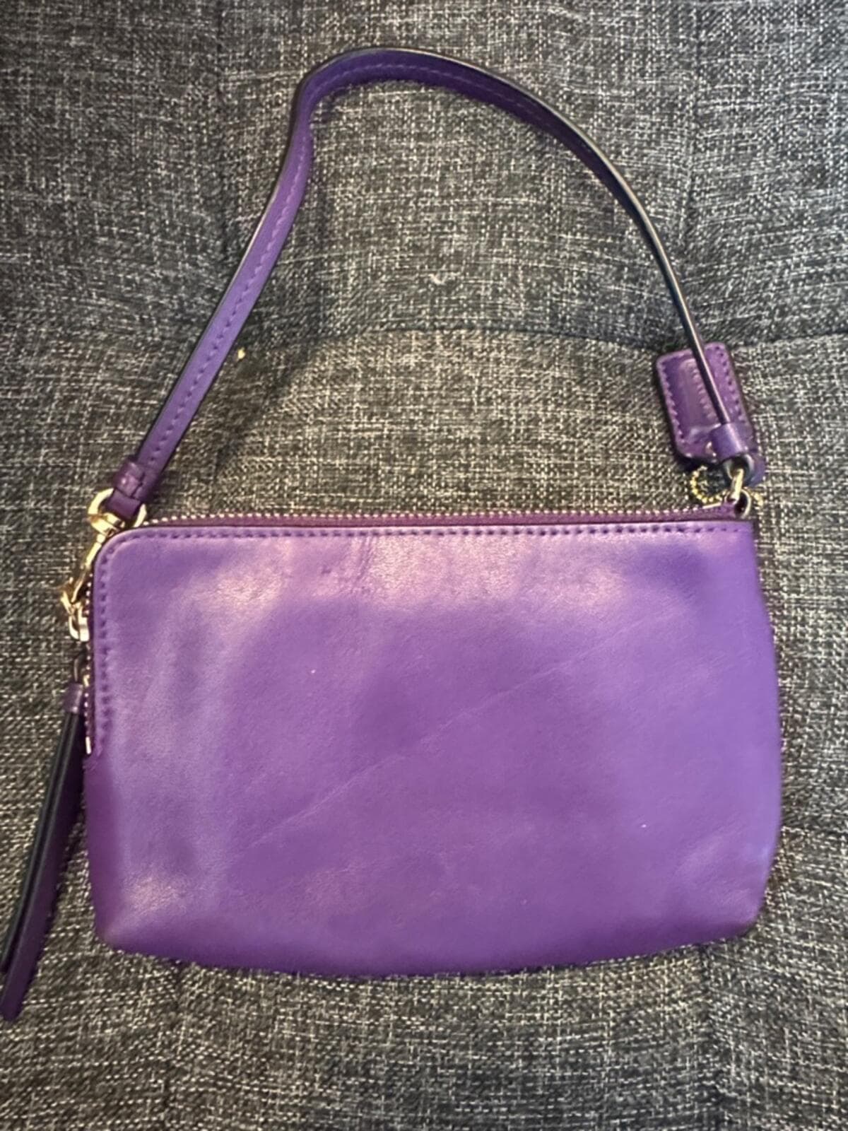 Coach Purple Leather Wristlet - Thumbnail 3