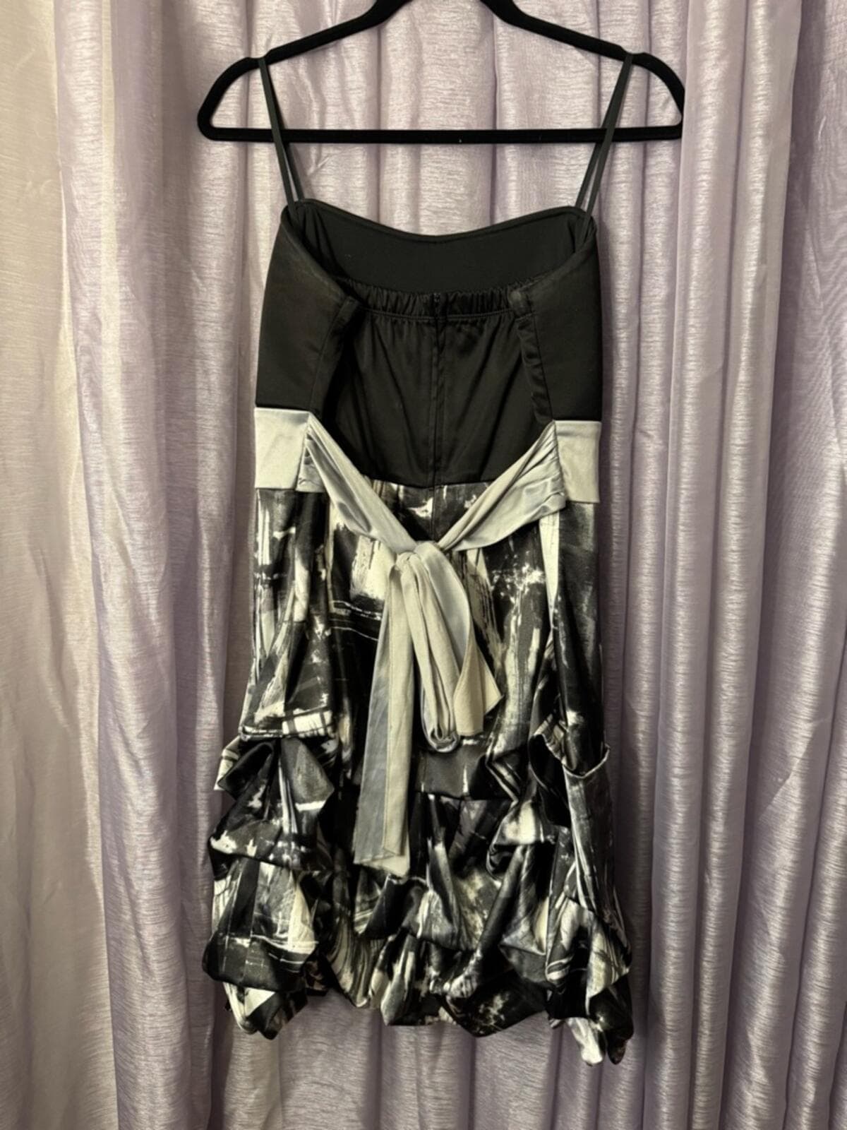 Ruby Rox Black Bodice Metallic Print Ruffle Skirt - Thumbnail 5