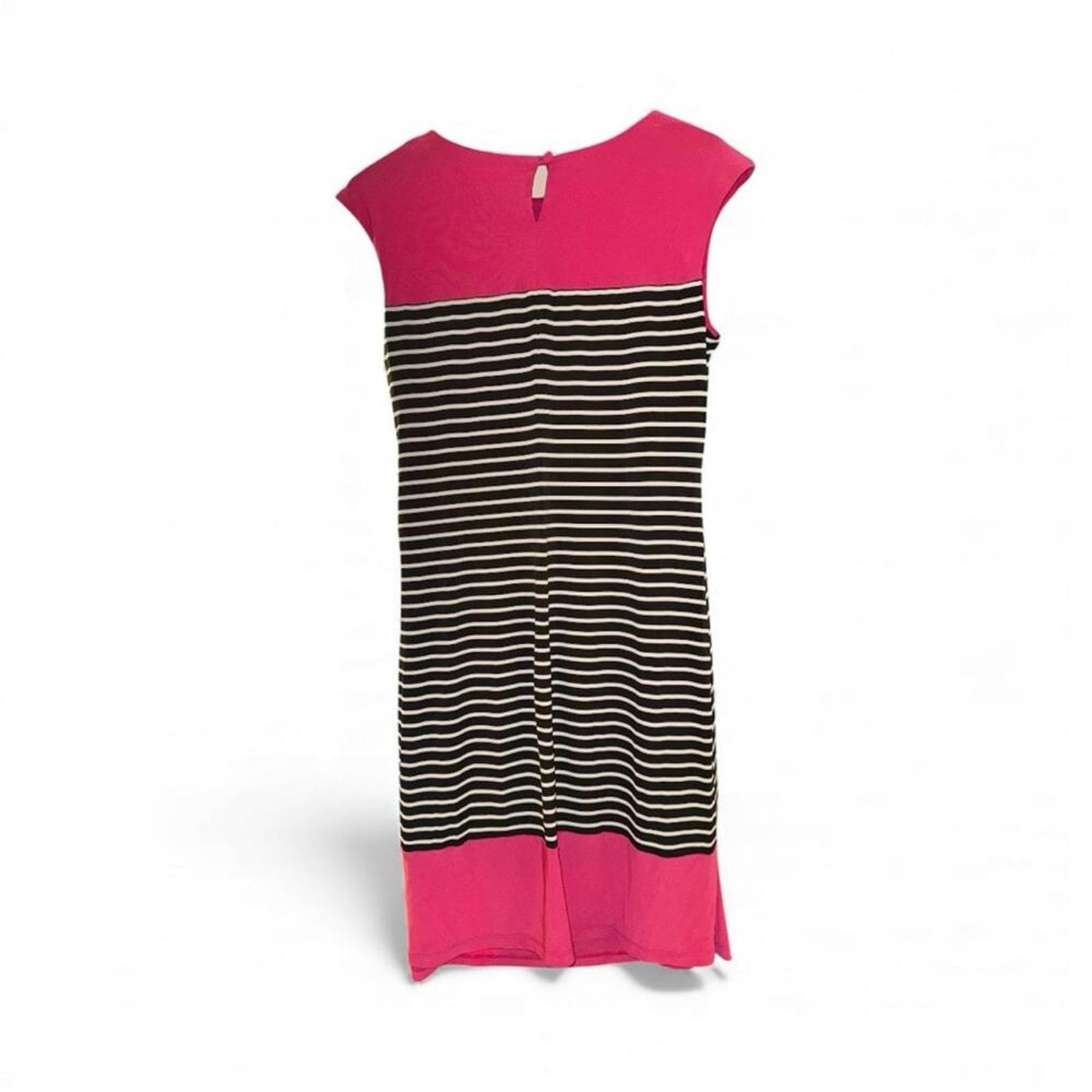 R&K Vibrant Pink and Black Midi Dress - Thumbnail 3