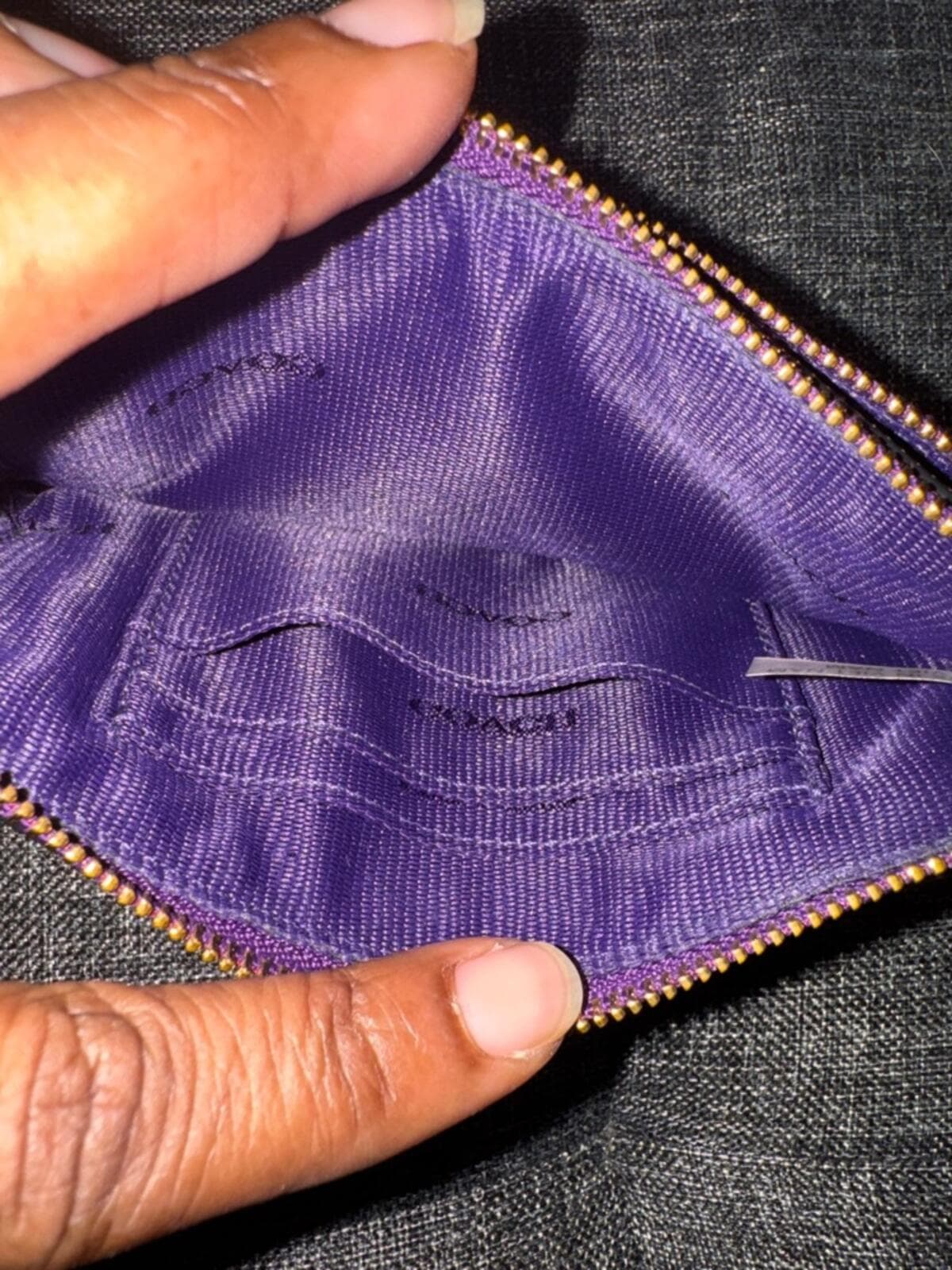 Coach Purple Leather Wristlet - Thumbnail 4