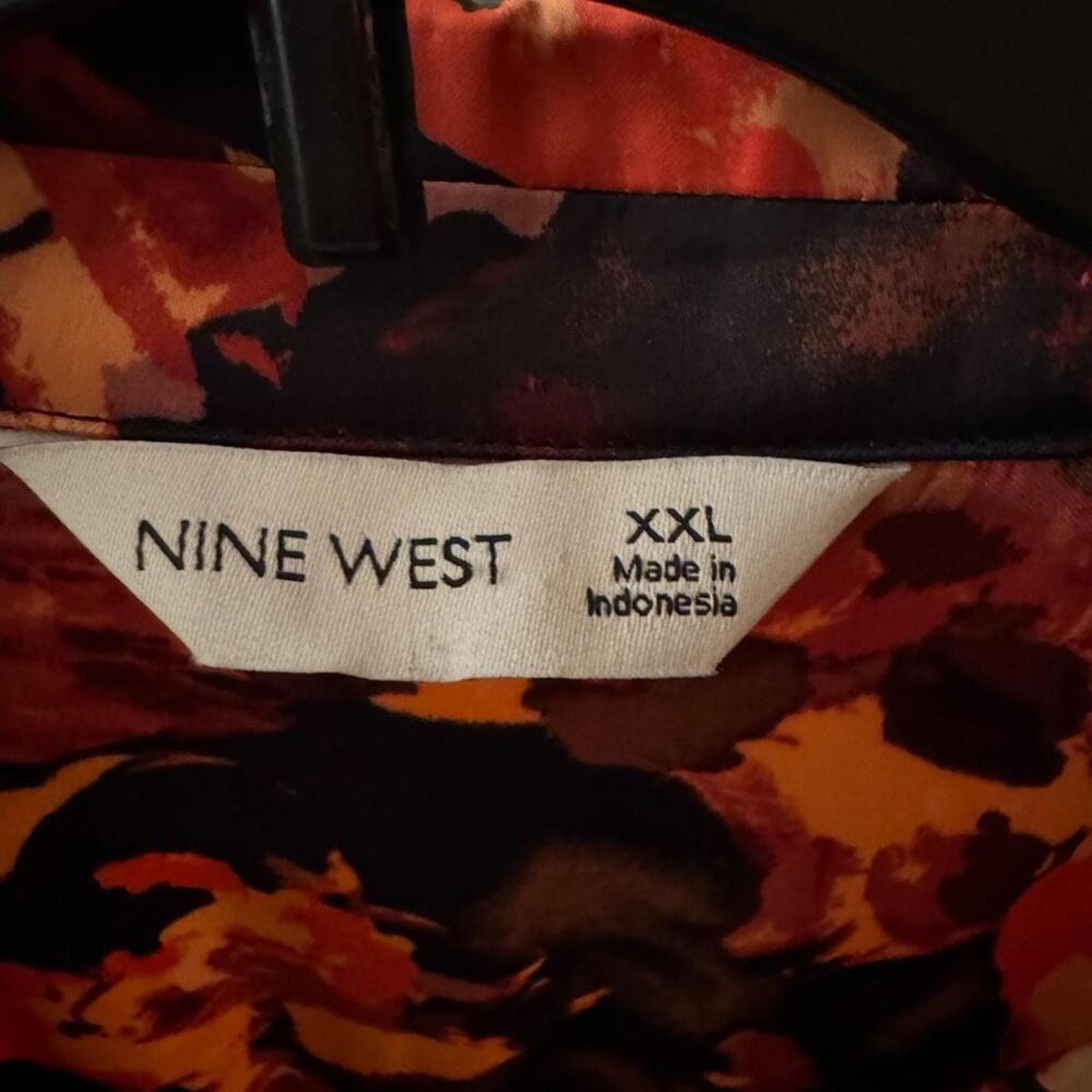 Nine West Red and Black Floral Long Sleeve Dress - Thumbnail 4