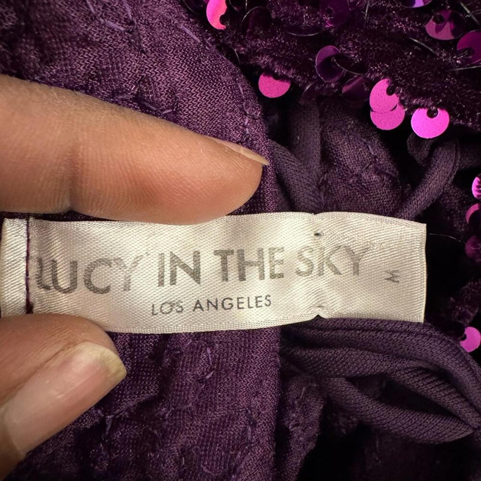 Lucy in the Sky Strapless Purple Sequin Dress - Thumbnail 4